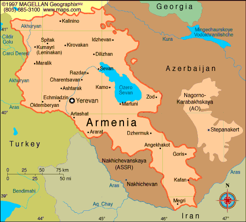 sehirler haritasi ermenistan